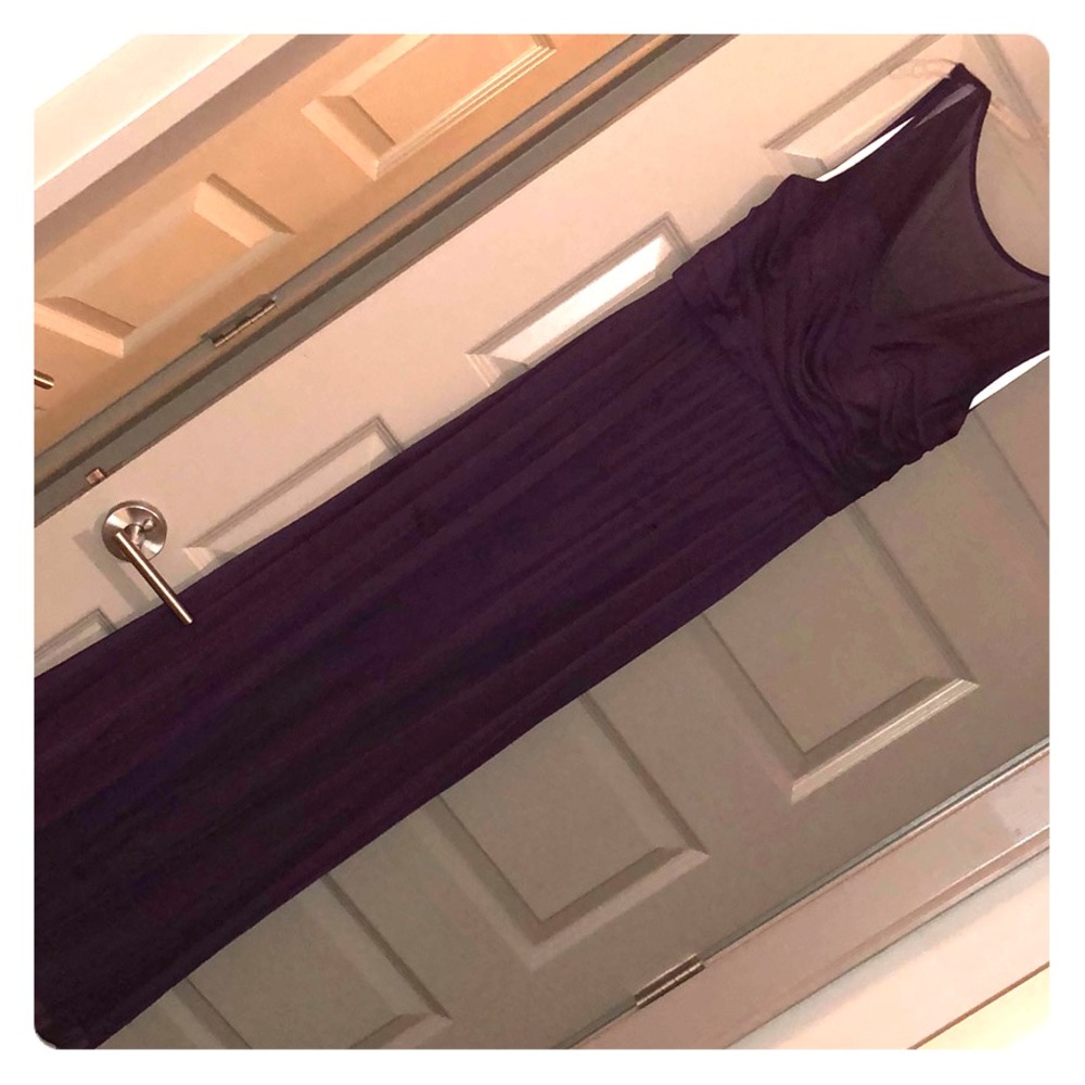 David’s bridal ankle length dress in plum